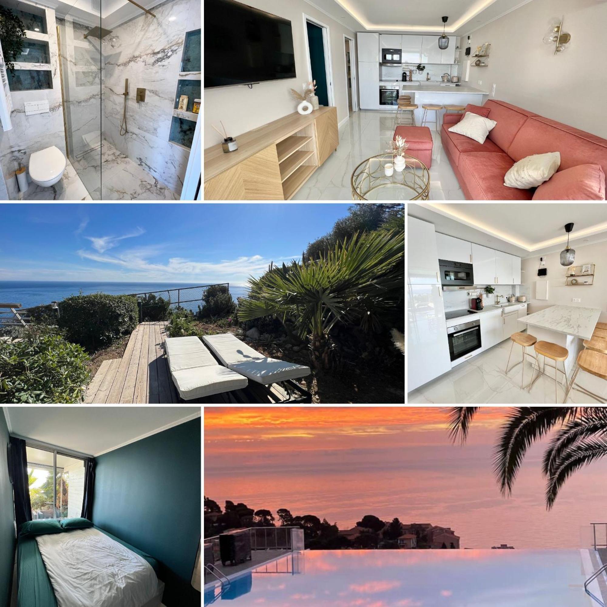 Luxueux Appartement - Vue Mer - Piscine - Free Parking - Monaco Cap-d'Ail Extérieur photo