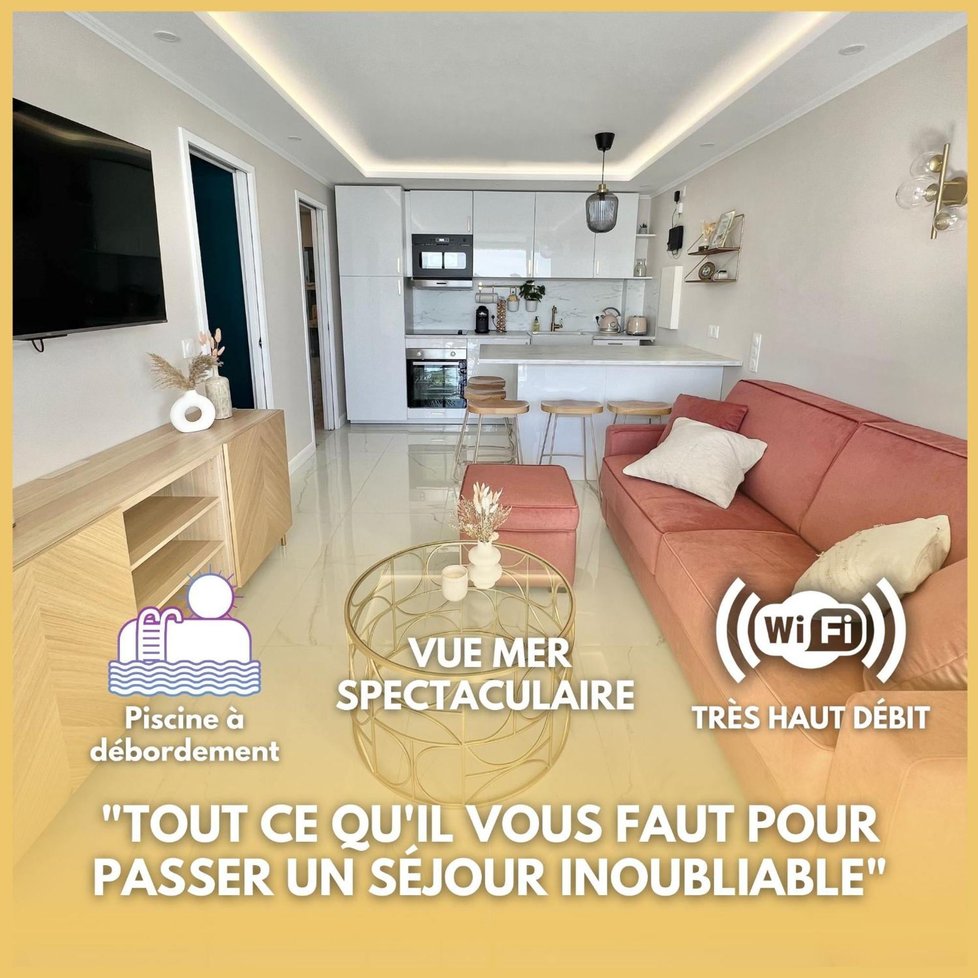 Luxueux Appartement - Vue Mer - Piscine - Free Parking - Monaco Cap-d'Ail Extérieur photo
